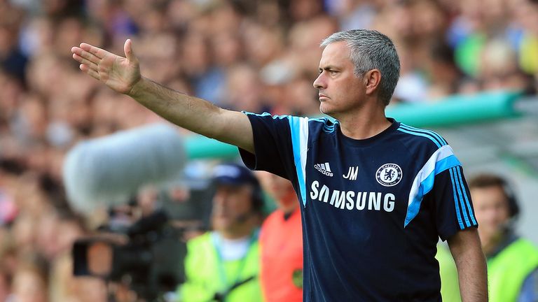 Chelsea manager Jose Mourinho reacts during the pre-season friendly match against Olimpija Ljubljana