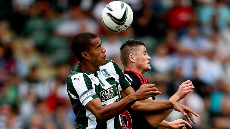 Curtis Nelson, Adam King, Plymouth Argyle v Swansea City friendly