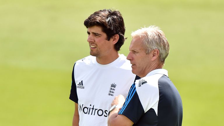 England coach Peter Moores and captain Alastair Cook 