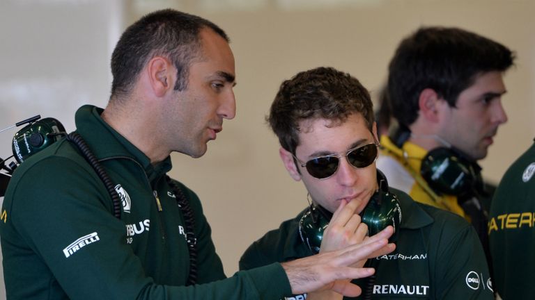 Cyril Abitebould with Caterham reserve driver Robin Frijns