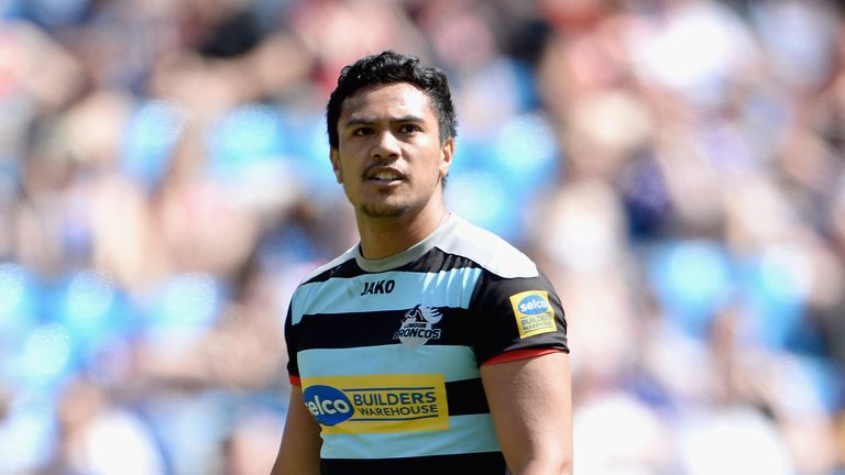 Denny Solomona of London Broncos during the Super League Magic Weekend against Catalan Dragons at the Etihad Stadium in Manchester