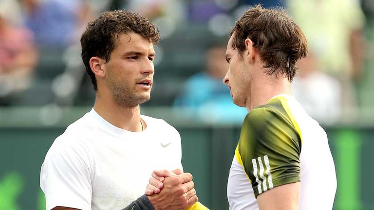 Grigor Dimitrov and Andy Murray at the 2013 Sony Open