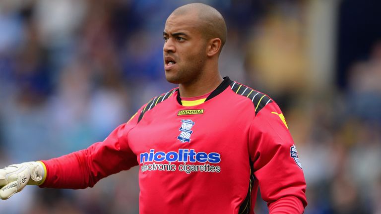 Darren Randolph of Birmingham in action during the Sky Bet Championship match between Leicester City and Birmingham City