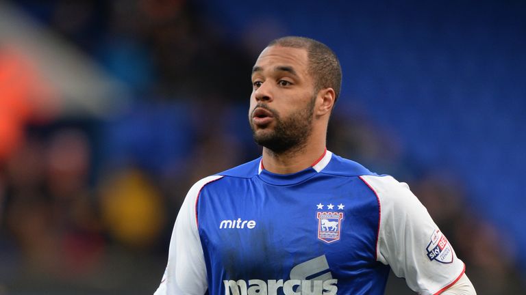 IPSWICH, ENGLAND - FEBRUARY 15:  David McGoldrick of Ipswich Town  during the Sky Bet Championship match between Ipswich Town and Blackpool at Portman Road