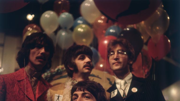 The Beatles, one of the most famous groups in the history of pop music; from left to right, George Harrison (1943 - 2001), Ringo Starr, John Lennon