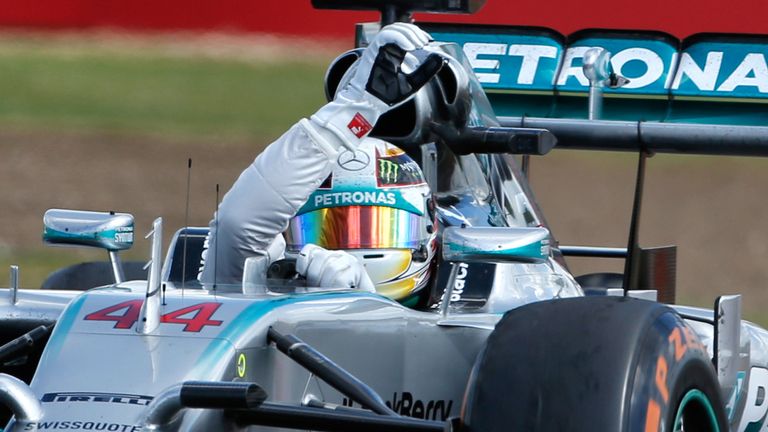 Race winner Lewis Hamilton