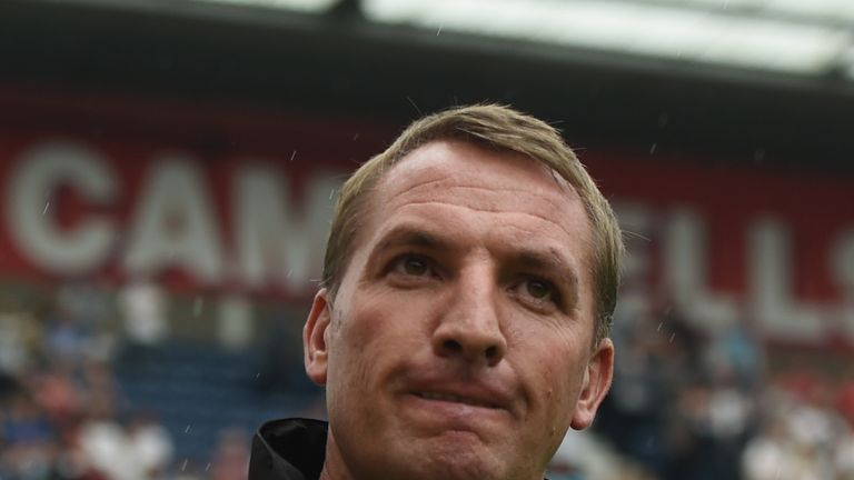PRESTON, LANCASHIRE - JULY 19:  Liverpool manager Brendan Rodgers looks on during the pre season friendly match between Preston North End and Liverpool at 