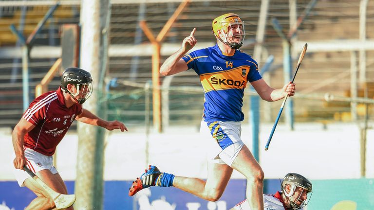 Seamus Callanan Tipperary celebrates after scoring his side's third goal