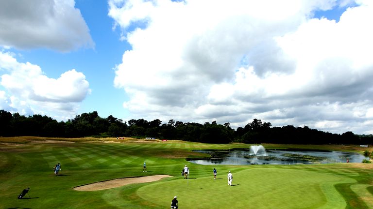 A general view of play on the 17th hole during the ISPS Handa Ladies British Masters at Buckinghamshire Golf Club