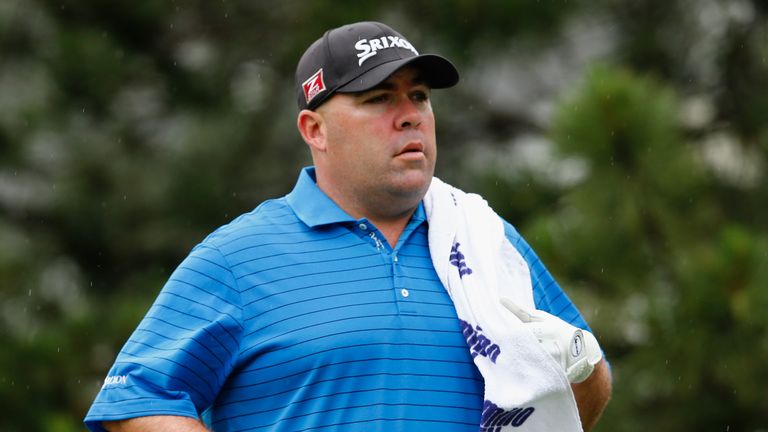 Kevin Stadler of the United States in action during the first round of the Travelers Championship