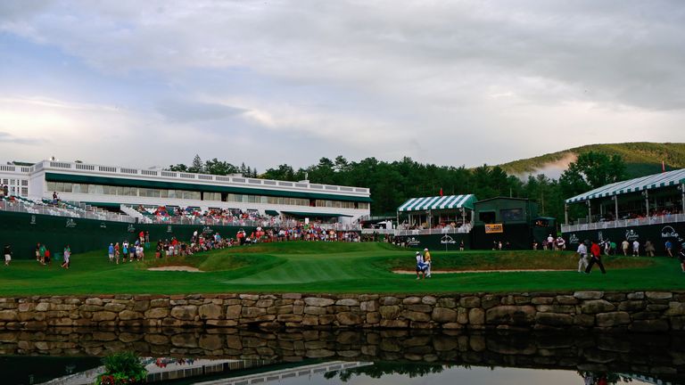 Jonas Blixt of Sweden walks towards the 18th green during the final round of the Greenbrier Classic at the Old White 