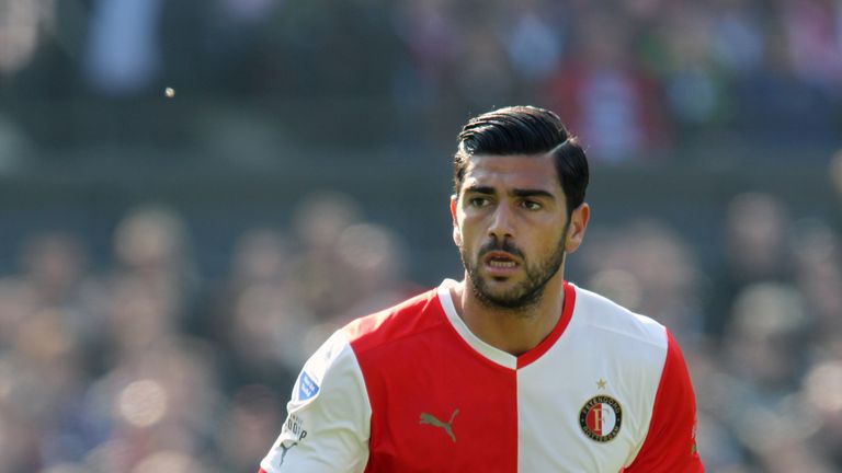ROTTERDAM, NETHERLANDS - APRIL 21:  Graziano Pelle of Feyenoord in action during the Dutch Eredivisie match between Feyenoord and Vitesse held on April 21,