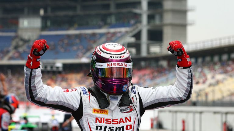 Jann Mardenborough celebrates his first GP3 win