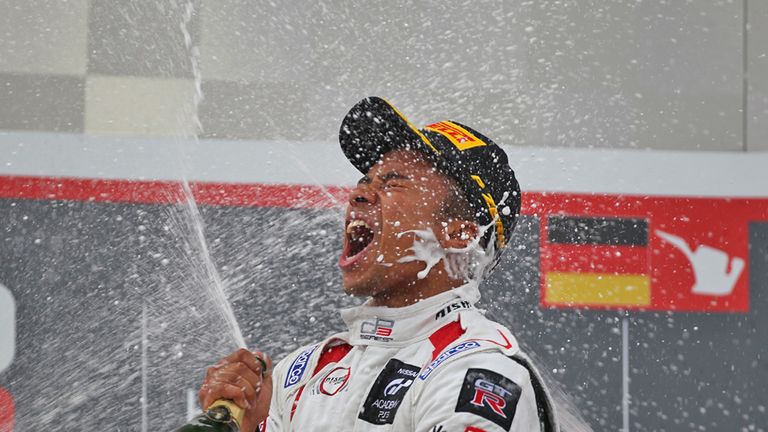 Jann Mardenborough celebrates his first GP3 win
