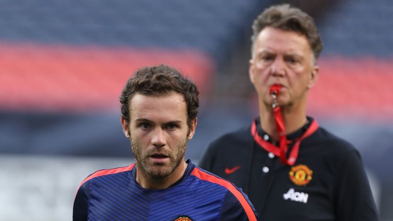 Juan Mata of Manchester United in action during a training session as part of their pre-season tour of the United States