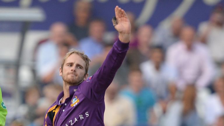 Kane Williamson playing for Yorkshire Vikings at Headingley earlier this month