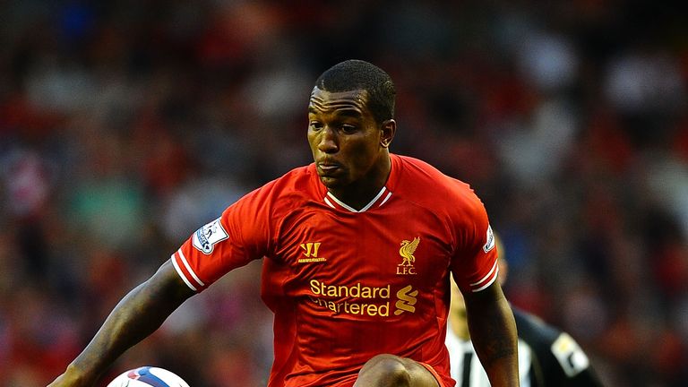 LIVERPOOL, ENGLAND - AUGUST 27:  Andre Wisdom of Liverpool in action during the Capital One Cup Second Round between Liverpool and Notts County at Anfield 