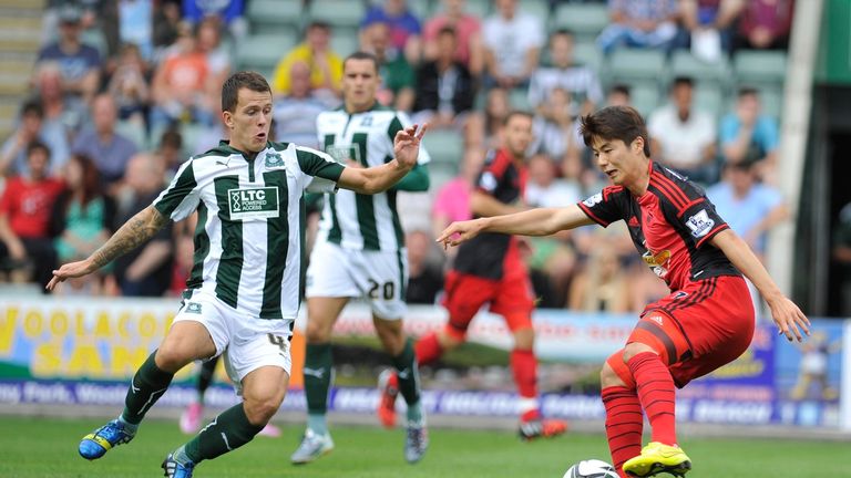 Lee Cox and Ki Sung Yeung, Plymouth Argyle v Swansea friendly