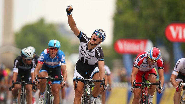 Marcel Kittel, Alexnader Kristoff, Ramunas Navardauskas, Tour de France 2014, stage 21, Paris, Champs-Elysees