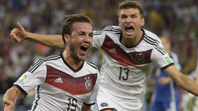 Mario Gotze: Celebrates his extra-time winner