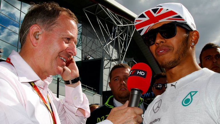 Martin Brundle with Lewis Hamilton