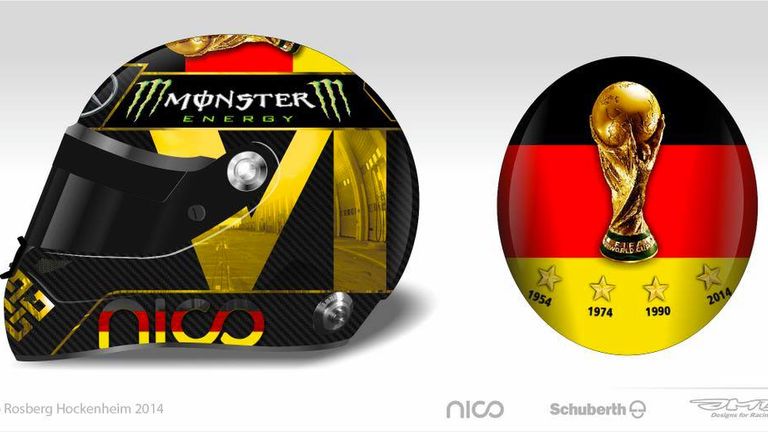 Nico Rosberg's original German GP crash helmet design