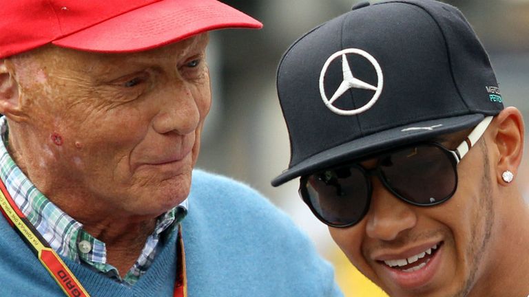 Niki Lauda and Lewis Hamilton