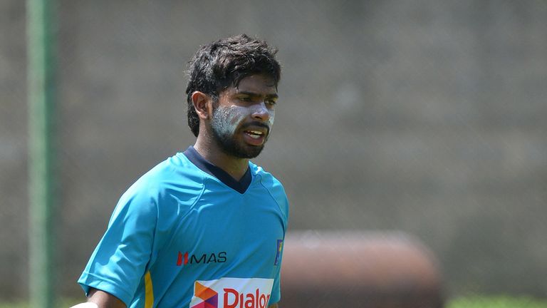 Niroshan Dickwella. Sri Lanka nets. Colombo. July 23 2014.