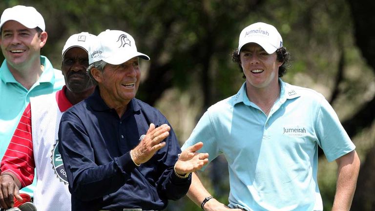 Gary Player and Rory McIlroy back in 2009