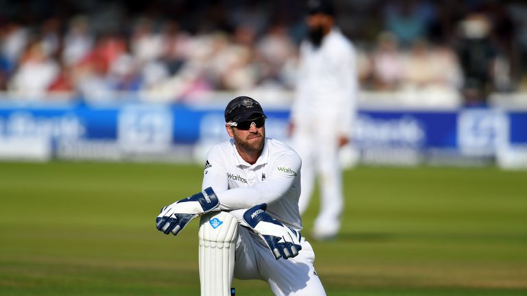 England wicketkeeper Matt Prior during the second Test between England and India at Lord's