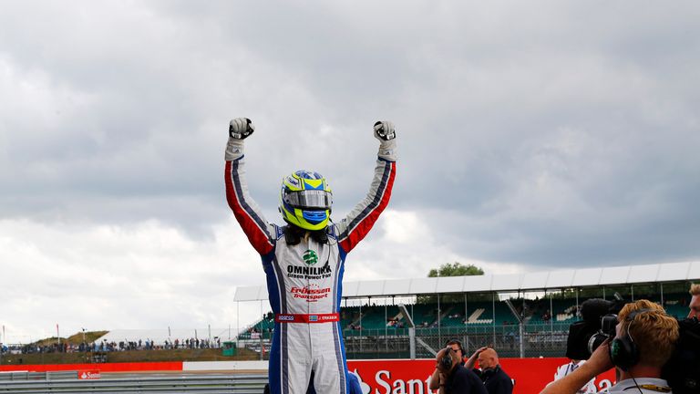 Jimmy Eriksson: Celebrates victory (GP3 Series Media)