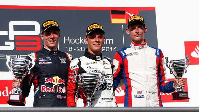 Alex Lynn, Marvin Kirchhofer and Emil Bernstorff on the podium (GP3 Series Media)