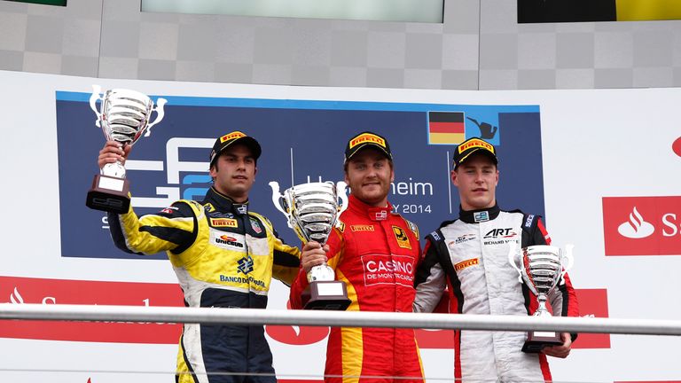 Felipe Nasr, Stefano Coletti and Stoffel Vandoorne on the podium (GP2 Series Media)