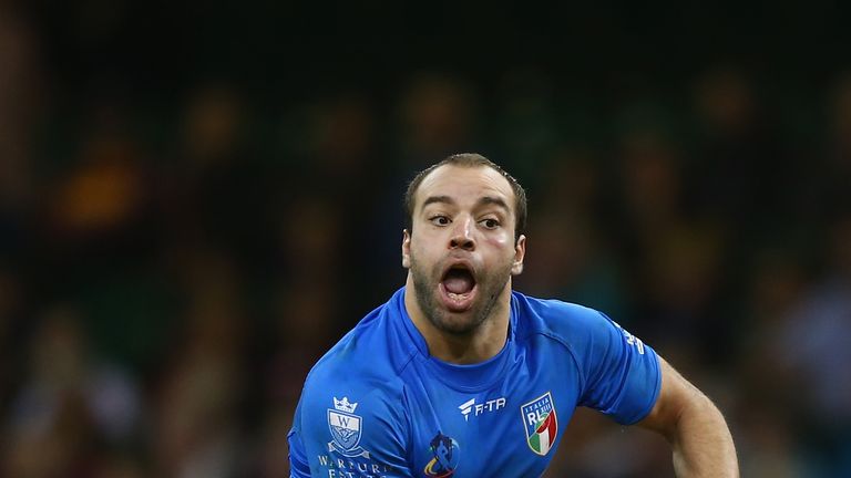 Ray Nasso during the Rugby League World Cup Inter group match between Wales and Italy at the Millennium Stadium 