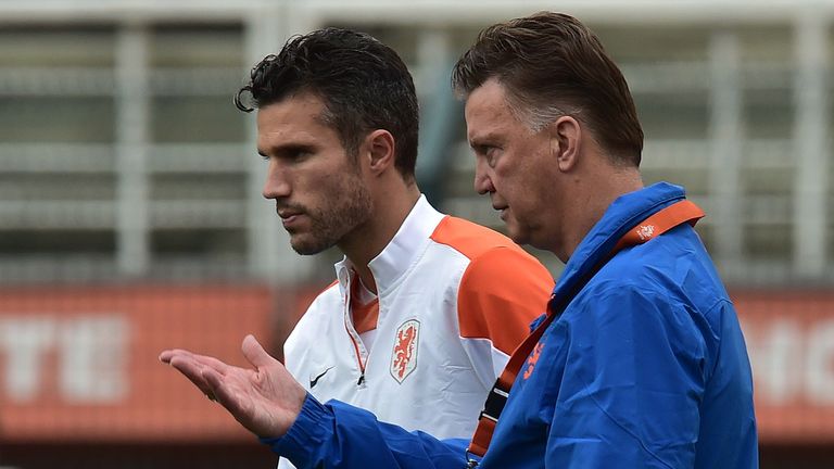 Robin van Persie, Louis van Gaal, Holland training, World Cup 2014