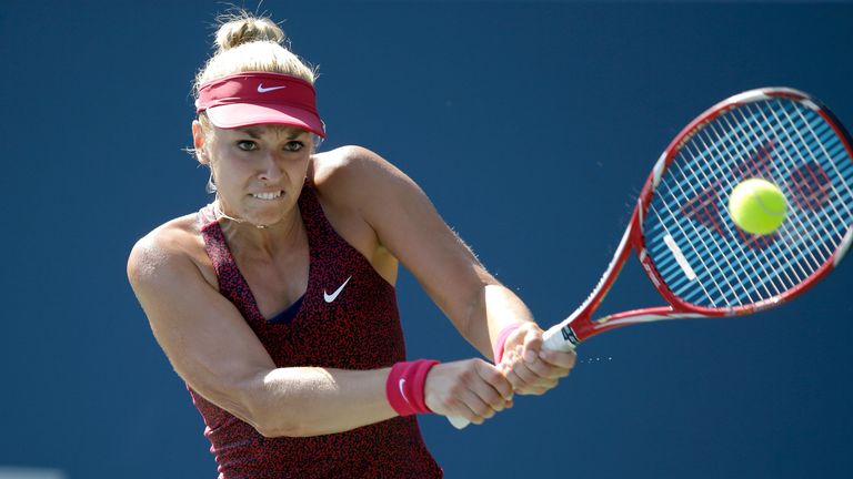 Sabine Lisicki during her defeat by Ana Ivanovic on Tuesday - when the German set a new WTA Tour serving record