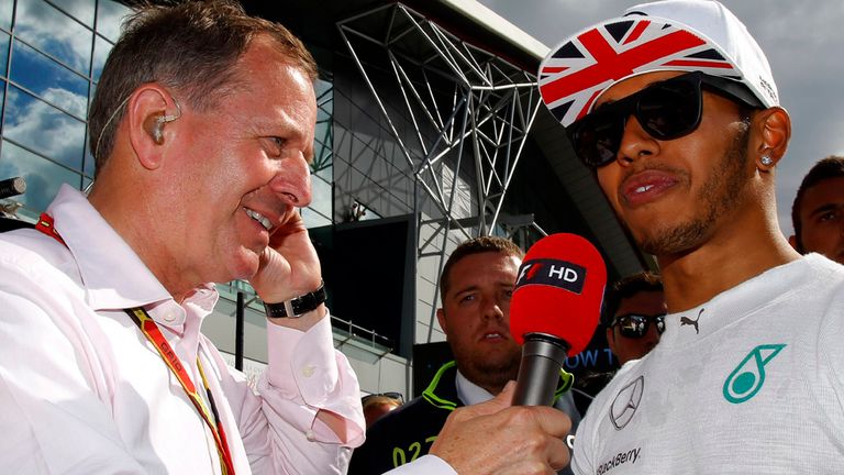 Sky F1's Martin Brundle interviews 2014 world champion Lewis Hamilton