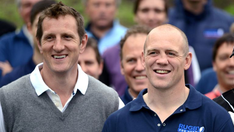Will Greenwood and Mike Tindall in celebrity golf classic at Mannings Heath Golf Club on May 20, 2013 in
