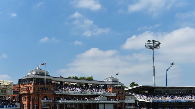LONDON, ENGLAND - JULY 21:  A general view showing the MCC pavilion during day four of the 2nd Investec Ashes Test match between England and Australia at L