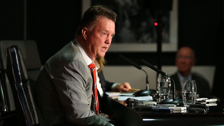 Louis van Gaal speaks to the press for the first time as Manchester United manager.