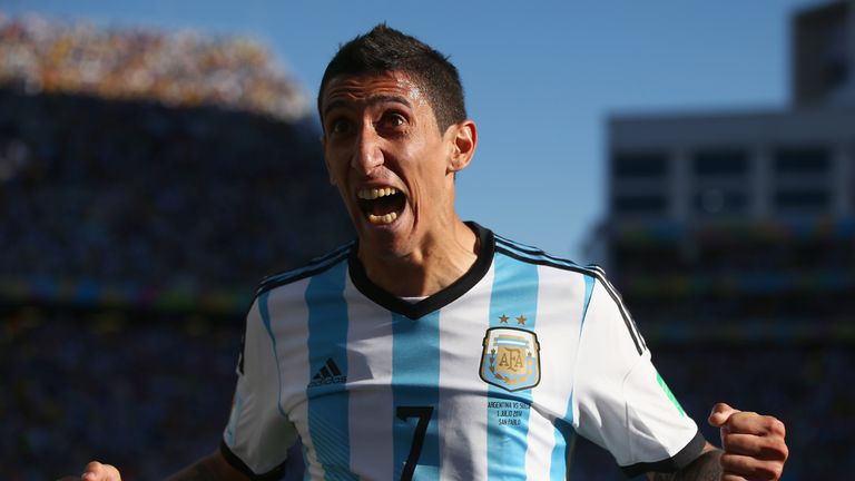 Angel di Maria shows his delight after scoring in the 118th minute to finally break the deadlock