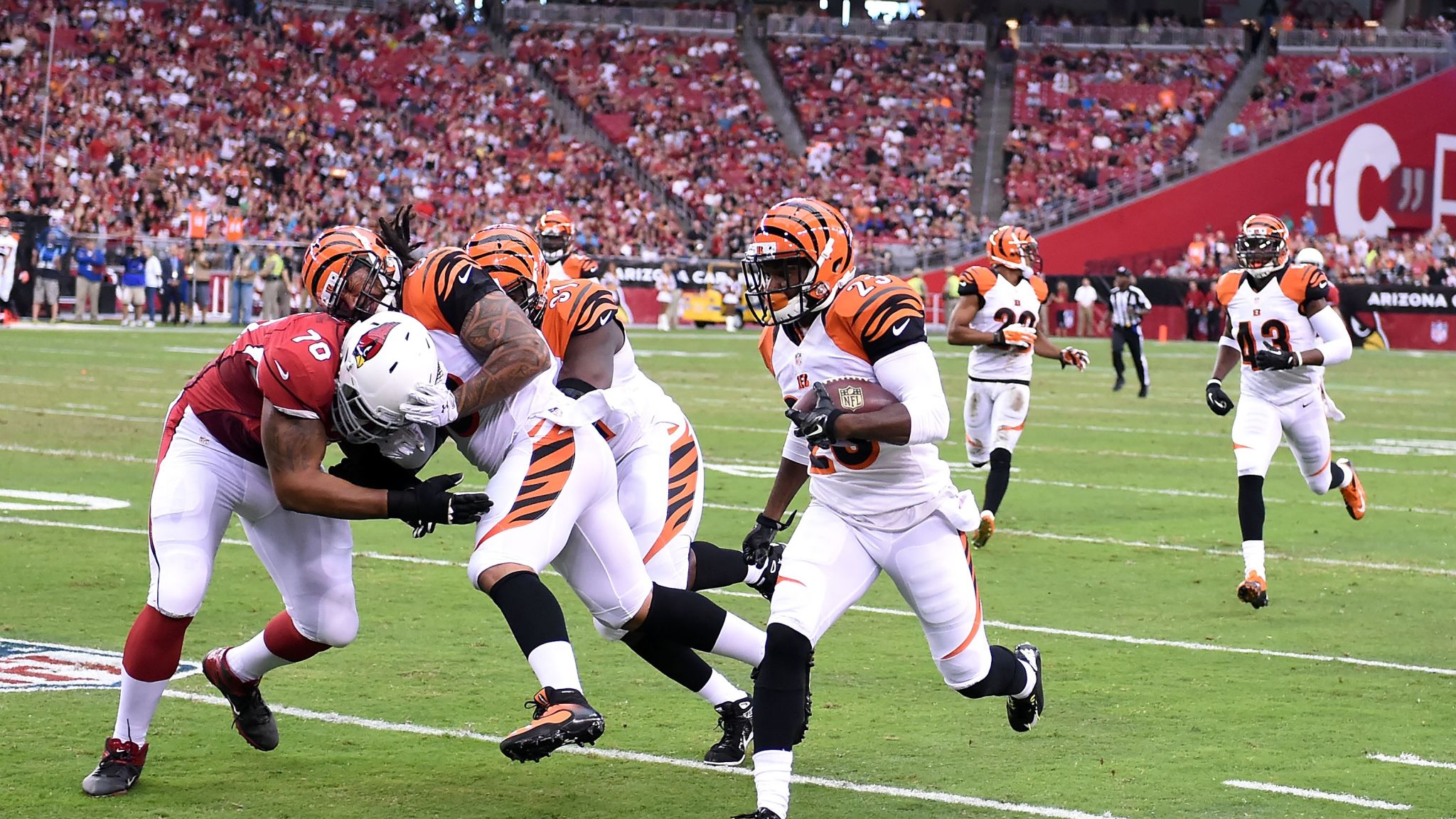 The Cincinnati Bengals helmet is seen with the Vince Lombardi