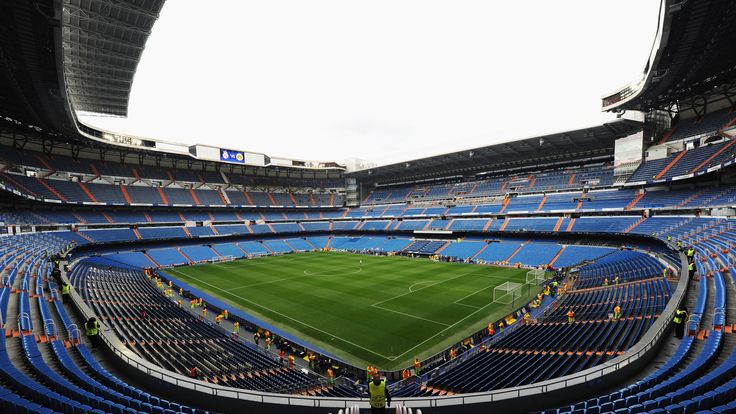 MADRID, SPAIN - APRIL 02:  A general view inside the stadium prior to the UEFA Champions League Quarter Final first leg match between Real Madrid and Borus