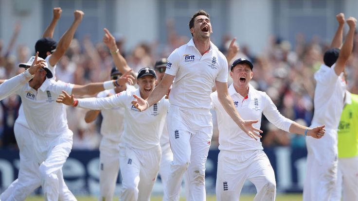 Anderson leads the celebrations as England clinch victory at Trent Bridge in 2013