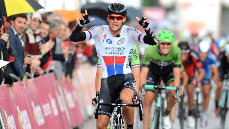 Stybar celebrates his hard-fought victory