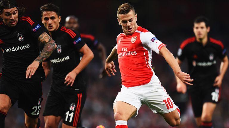  Jack Wilshere of Arsenal shoots on goal during the UEFA Champions League Qualifier 2nd leg match between Arsenal and Besiktas