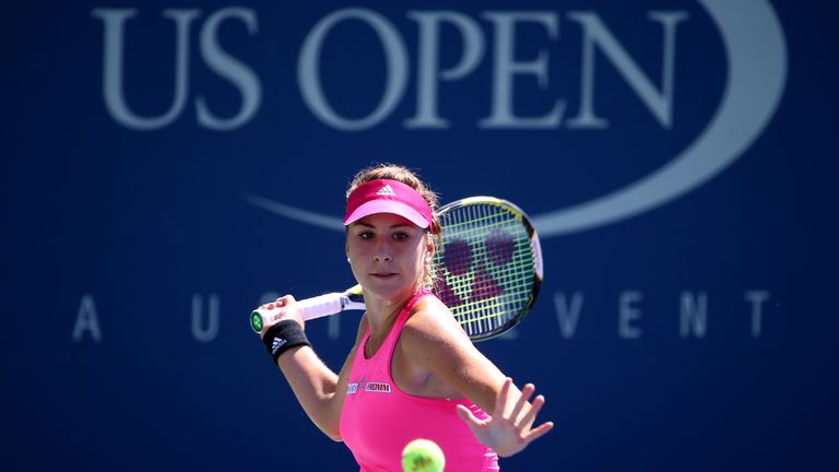 Belinda Bencic. US Open 2014. During third-round win over sixth seed Angelique Kerber.