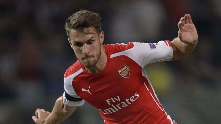 Arsenal's Aaron Ramsey during the UEFA Champions League play-off first leg football match Besiktas vs Arsenal