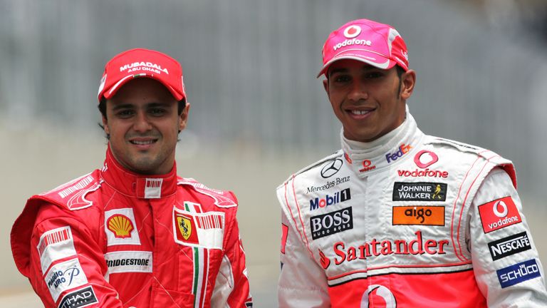Title rivals Felipe Massa and Lewis Hamilton
