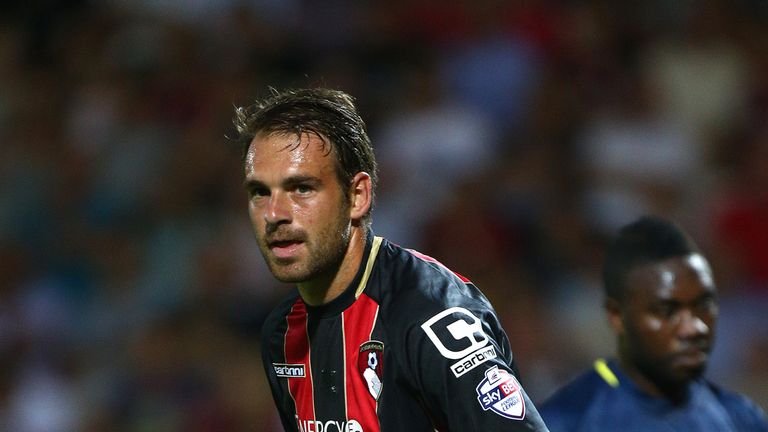 BOURNEMOUTH, ENGLAND - JULY 25: Brett Pitman of Bournemouth during the Pre Season Friendly match between AFC Bournemouth and Southampton at The Goldsands S